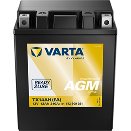 Varta 512 909 021 Powersports AGM Active MC batteri 12 volt 12Ah (+pol till vänster)